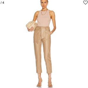 NEW Jonathan Simkhai Tessa Leather Tie Waist Pant